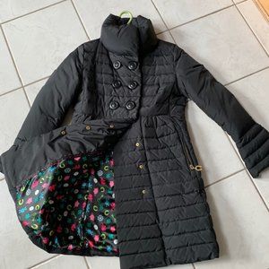 Betsey Johsnon puffer quilted black coat.